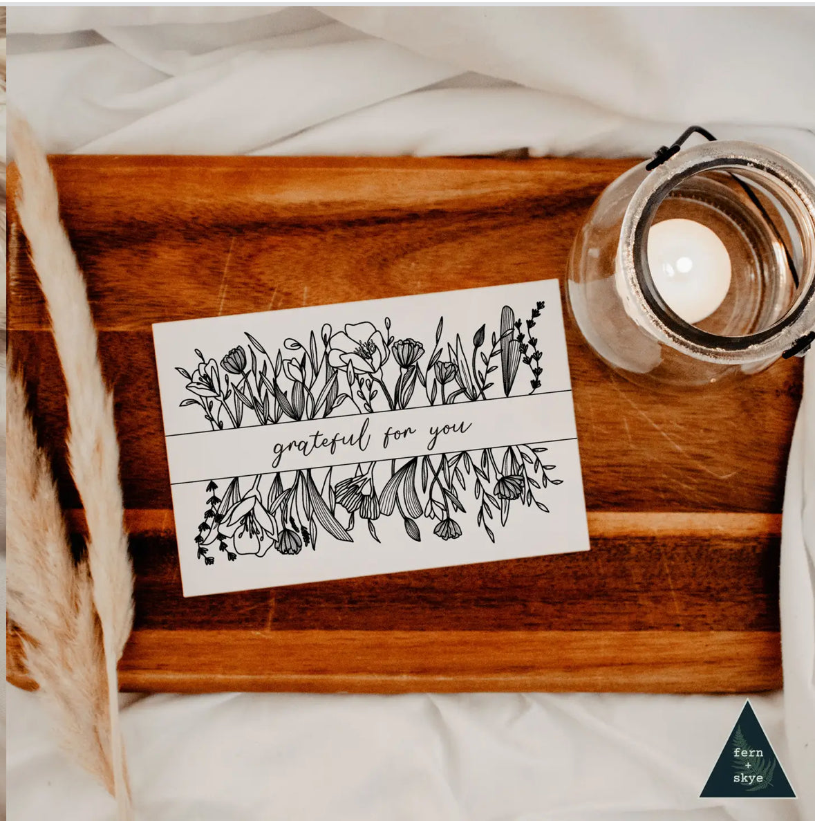 Grateful For You Sustainable Greeting Card - 4x6"
