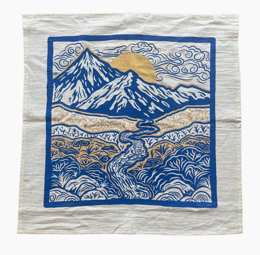 Breezy Mountains Screen-Printed Tea Towel