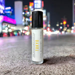 Tokyo Perfume Oil with Tokyo neon in background.
