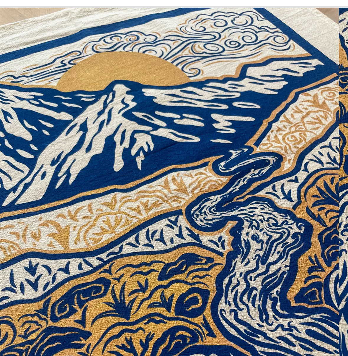 Breezy Mountains Screen-Printed Tea Towel