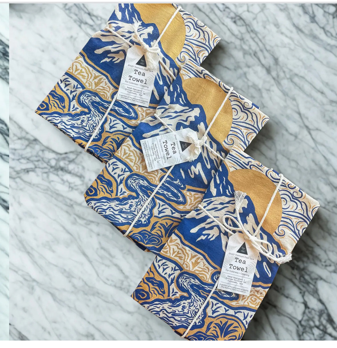 Breezy Mountains Screen-Printed Tea Towel
