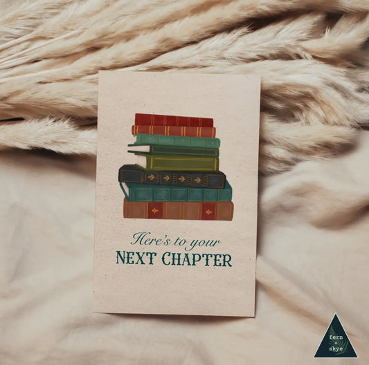 Here's To Your Next Chapter Sustainable Greeting Card - 4x6