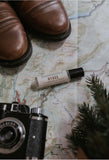 hygge perfume oil on a map background